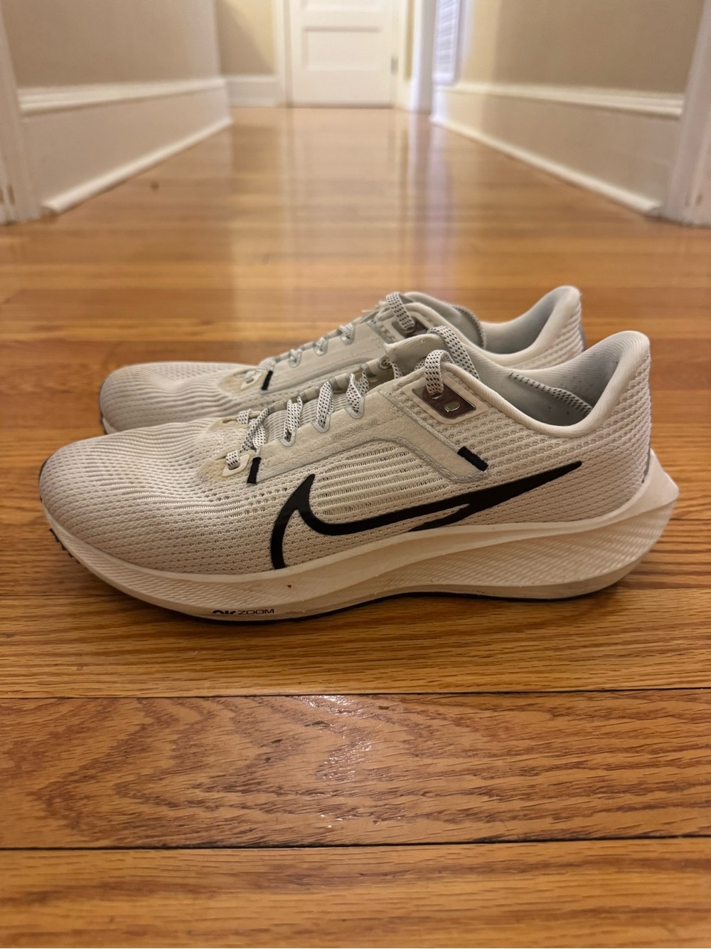 Nike Women’s White Pegasus Running Shoes with Black Swoosh